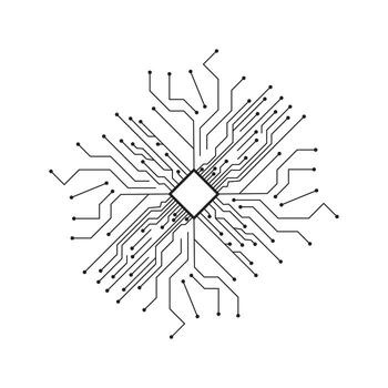 Computer vector background with circuit