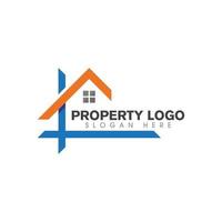 diseño de logotipo de propiedad y construcción vector