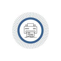 Digital, printer, printing, hardware, paper Line Icon. Vector isolated illustration