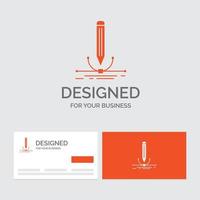 Business logo template for illustration. design. pen. graphic. draw. Orange Visiting Cards with Brand logo template. vector