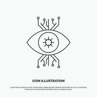 Infrastructure. monitoring. surveillance. vision. eye Icon. Line vector gray symbol for UI and UX. website or mobile application