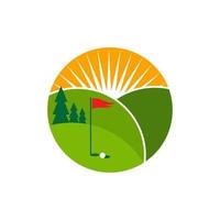 Ilustración de vector de plantilla de logotipo de golf