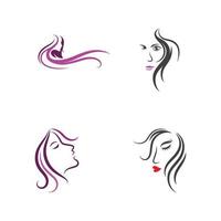 ilustración de mujer con cabello hermoso vector
