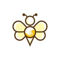 diseño de icono de vector de elemento de abeja