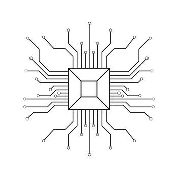fondo de vector de computadora con circuito
