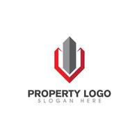 diseño de logotipo de propiedad y construcción vector