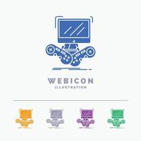 Game. gaming. internet. multiplayer. online 5 Color Glyph Web Icon Template isolated on white. Vector illustration