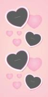 Heart frame mockup on a pink pastel background vector