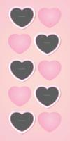 Heart frame mockup on a pink pastel background vector