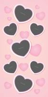 Heart frame mockup on a pink pastel background vector