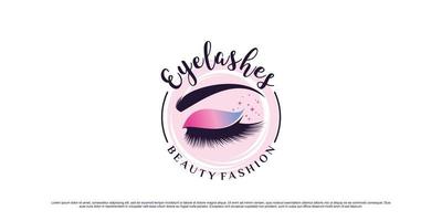 Eyelash logo design template for beauty salon with creative element concept vector