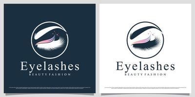 Eyelash logo design template for beauty salon with creative element concept vector