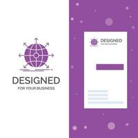 Business Logo for business. global. international. network. web. Vertical Purple Business .Visiting Card template. Creative background vector illustration