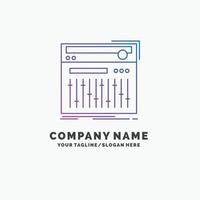 Control. controller. midi. studio. sound Purple Business Logo Template. Place for Tagline vector