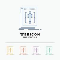 Code. edit. editor. language. program 5 Color Line Web Icon Template isolated on white. Vector illustration