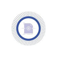 3d, document, file, object, processing Glyph Icon. Vector isolated illustration
