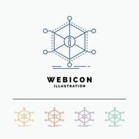 Data, help, info, information, resources 5 Color Line Web Icon Template isolated on white. Vector illustration