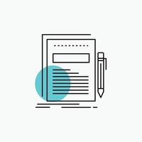 Business. document. file. paper. presentation Line Icon vector