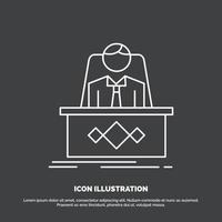 game. Boss. legend. master. CEO Icon. Line vector symbol for UI and UX. website or mobile application