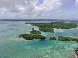 Aerial view of many small island in Maluku, Indonesia photo