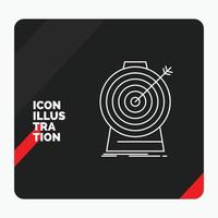 Red and Black Creative presentation Background for Aim. focus. goal. target. targeting Line Icon vector