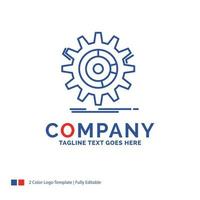 Company Name Logo Design For setting. data. management. process. progress. Blue and red Brand Name Design with place for Tagline. Abstract Creative Logo template for Small and Large Business. vector