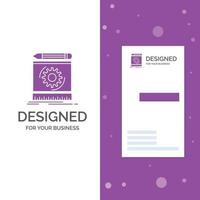 Business Logo for Draft. engineering. process. prototype. prototyping. Vertical Purple Business .Visiting Card template. Creative background vector illustration