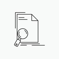 Analysis. document. file. find. page Line Icon. Vector isolated illustration