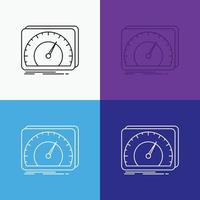 dashboard, device, speed, test, internet Icon Over Various Background. Line style design, designed for web and app. Eps 10 vector illustration
