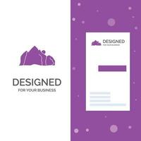 Business Logo for hill. landscape. nature. mountain. scene. Vertical Purple Business .Visiting Card template. Creative background vector illustration