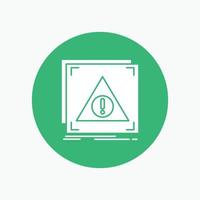 Error. Application. Denied. server. alert White Glyph Icon in Circle. Vector Button illustration