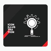 fondo de presentación creativa rojo y negro para seo, búsqueda, optimización, proceso, configuración de icono de glifo vector