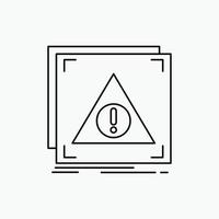 error. solicitud. denegado. servidor. icono de línea de alerta. ilustración vectorial aislada vector