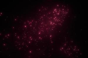 Pink red night fireworks bright sparkles and shiny festival explosion, glittering motion of sky fire photo