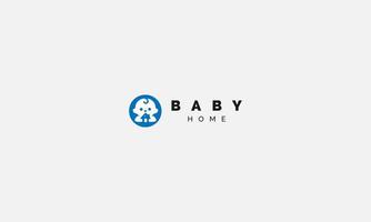 Cute Baby Home Logo Design Vector Template