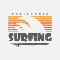 California surfing summer beach illustration typography. perfect for t shirt design vector