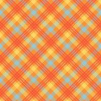 Tartan orange color seamless vector pattern