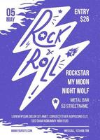 Rock n roll concert hand drawn flyer template vector