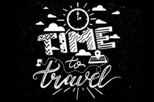 White Hipster Overlay With Quote Time To Travel vector