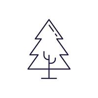 New year, Christmas, holiday concept. Vector line icon of Christmas tree in modern flat style. Editable stroke for adverts, web sites, stores, shops, apps, articles