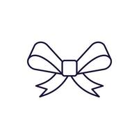 New year, Christmas, holiday concept. Vector line icon of bow in modern flat style. Editable stroke for adverts, web sites, stores, shops, apps, articles