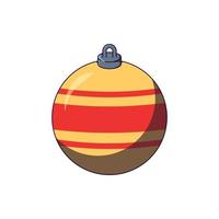 Christmas and New Year concept. Vibrant vector illustration of Christmas bauble in cartoon style. Vivid image perfect for web sites, books, shops, stores
