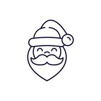 año nuevo, navidad, concepto de vacaciones. icono de línea vectorial de santa claus en estilo plano moderno. trazo editable para anuncios, sitios web, tiendas, tiendas, aplicaciones, artículos vector