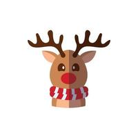 New year, Christmas, holiday concept. Vector flat illustration of Christmas deer for web sites, apps, adverts, books, shops, stores