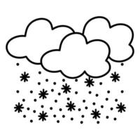 forma de copos de nieve de invierno - elemento de diseño de nieve - tema de feliz año nuevo de nevadas navideñas vector