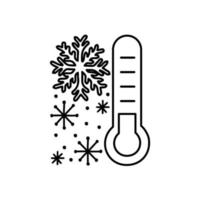 Thermometer vector doodle icon illustration. Cold temperature for winter design concept.