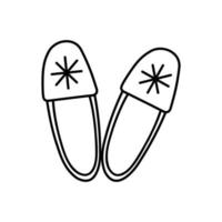 Cute hand drawn doodle winter warm Slippers. Vector illustration for greeting cards, posters, stickers and seasonal design.