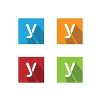 Initial letter Y logo with long shadows style design vector