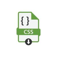 icono de archivo css diseño plano vector