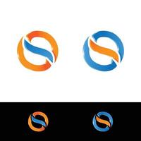 Initial letter S shiny logo design in 3D style design with rounded side vector